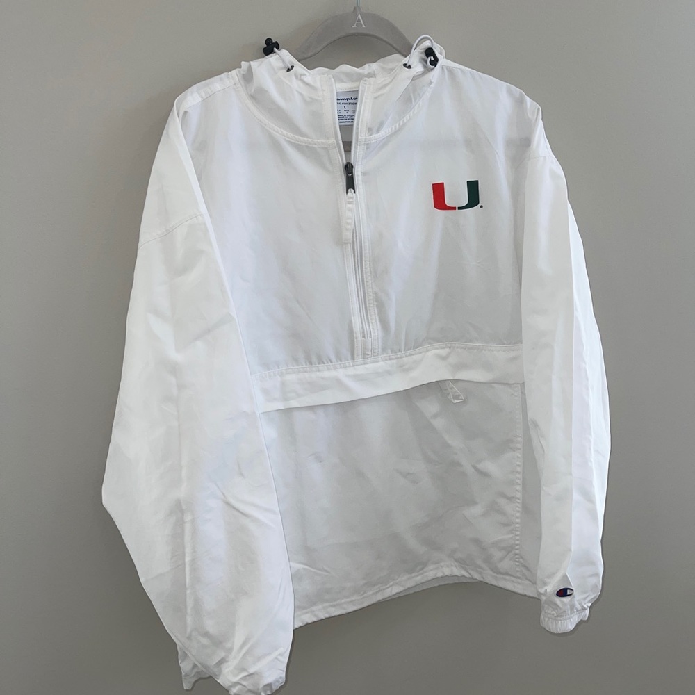 Champion Miami Hurricanes Rain Jacket/Pullover/Windbreaker
